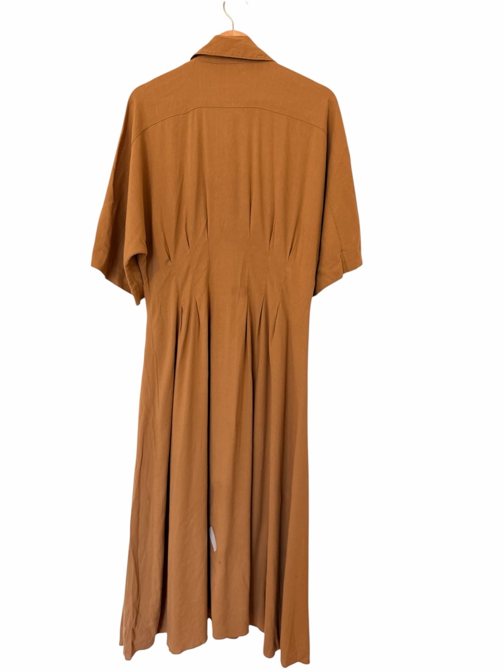 Veronica Beard Adavi Dress Caramel Button-Front Maxi Dress - Picture 3 of 10
